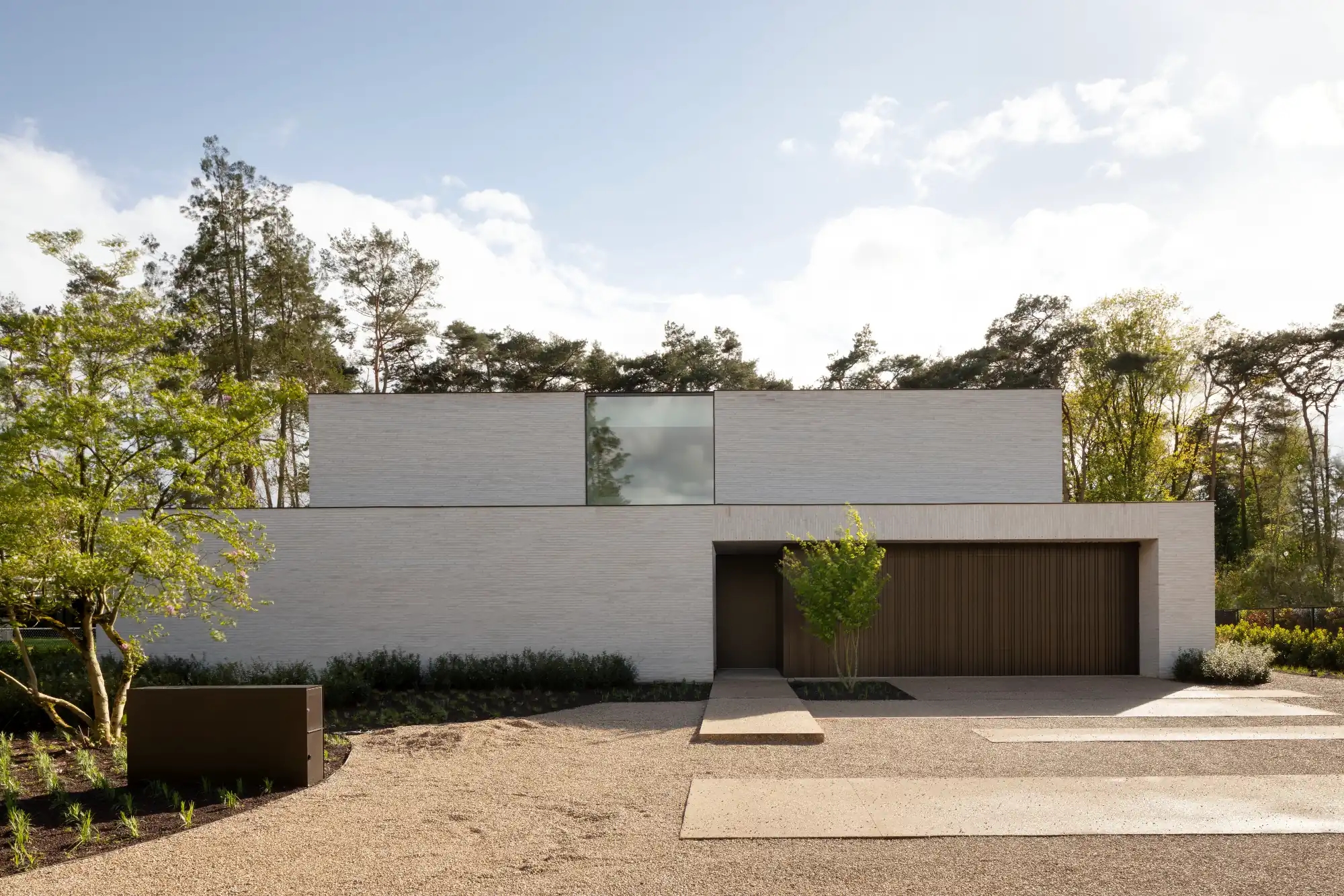 modern villa with pool and sunshine