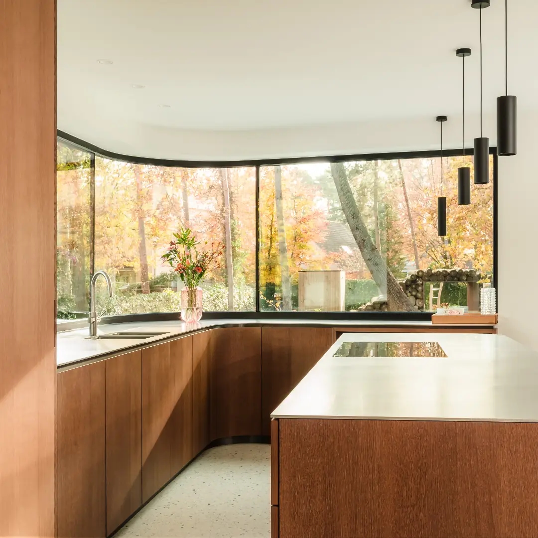 modern villa in evening light